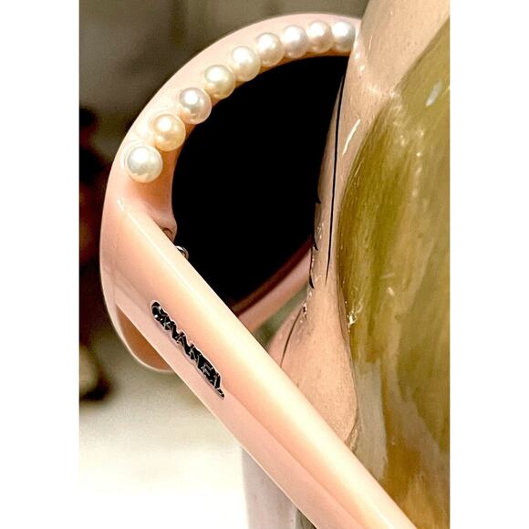 Chanel PINK SHELL FLESH Color 6040H 714/S7 Sunglasses Peek A Boo Pearls CAT EYE - Picture 6 of 16